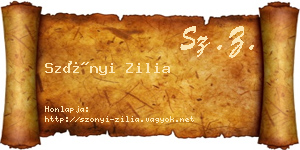 Szőnyi Zilia névjegykártya