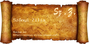 Szőnyi Zilia névjegykártya