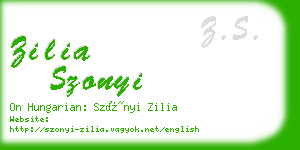 zilia szonyi business card